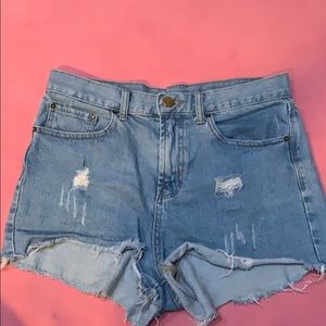 High waisted jean short